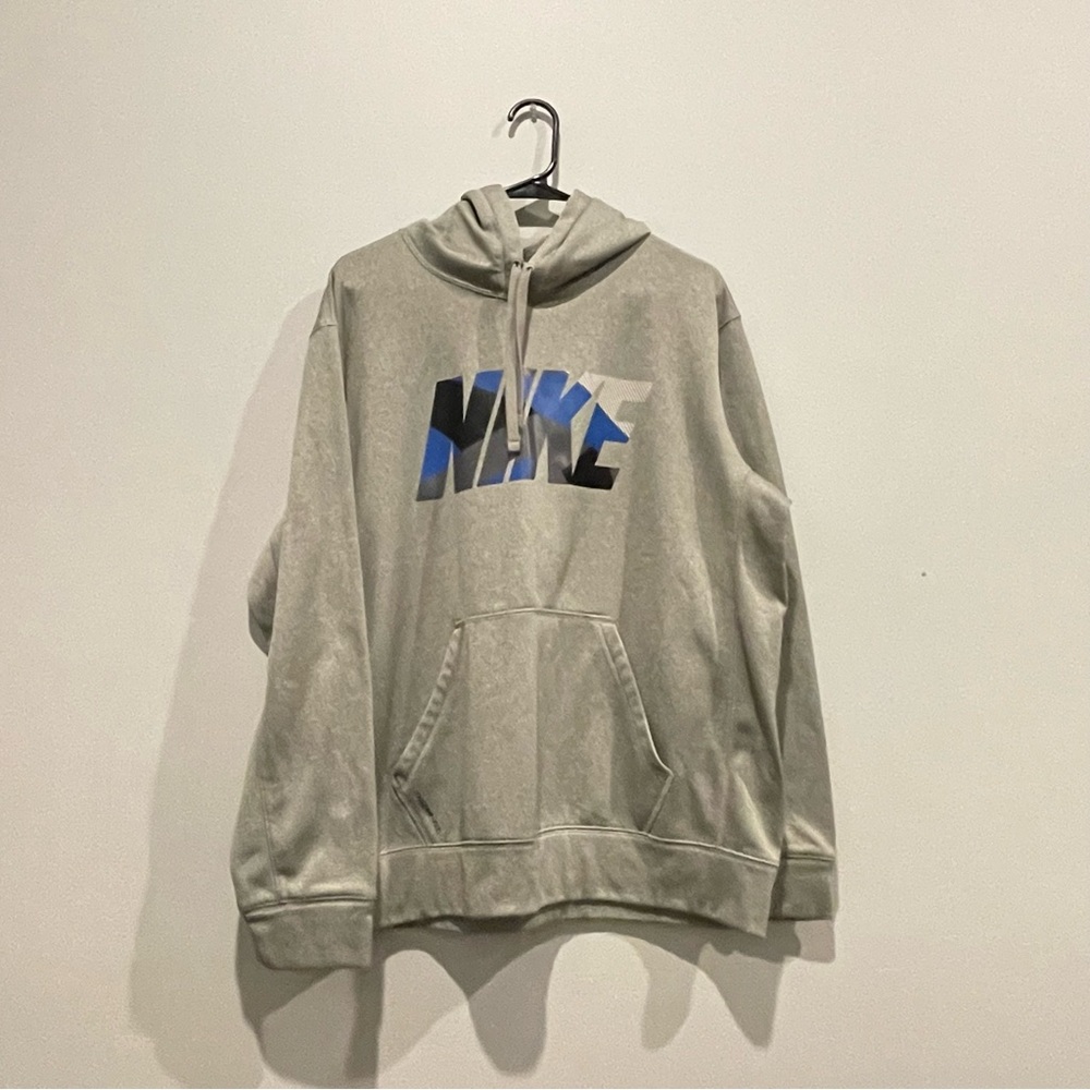 Nike Gray Therma Fit Men's Hoodie with Logo